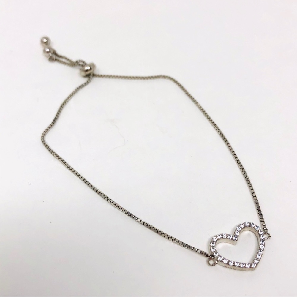 Sterling Silver/Crystals Adjustable Bracelet, Nwot - image 4